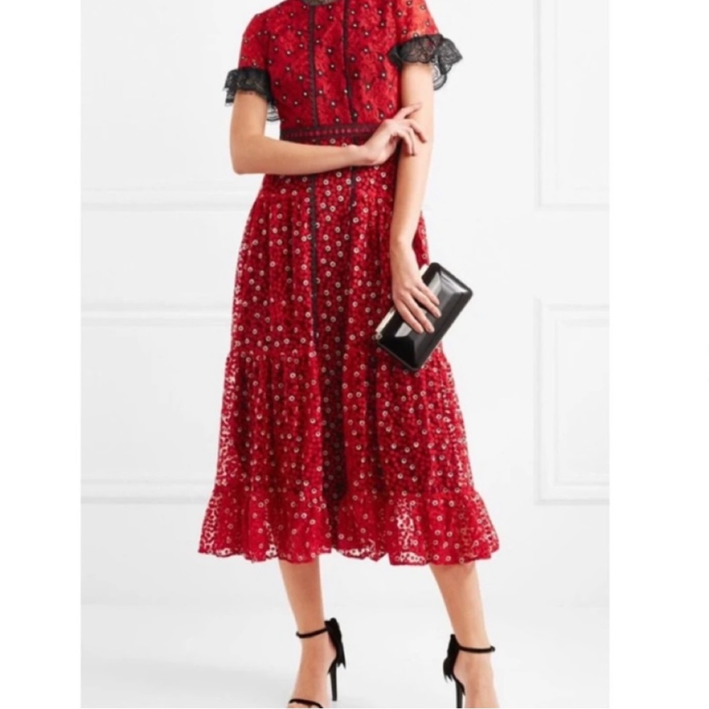 Saloni Andie Lace Embroidered Tulle Midi Dress